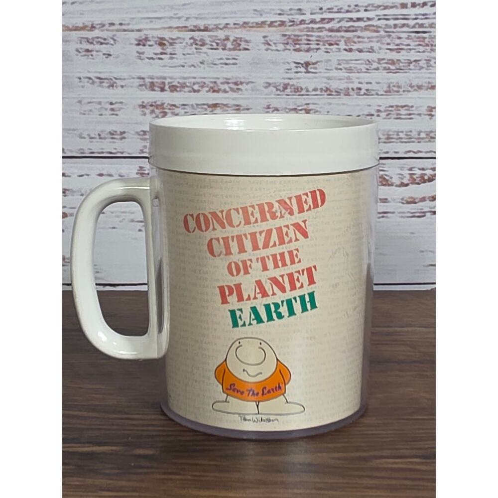 Ziggy 1990 Handled Travel Mug "Concerned Citizen of the Planet Eart"
